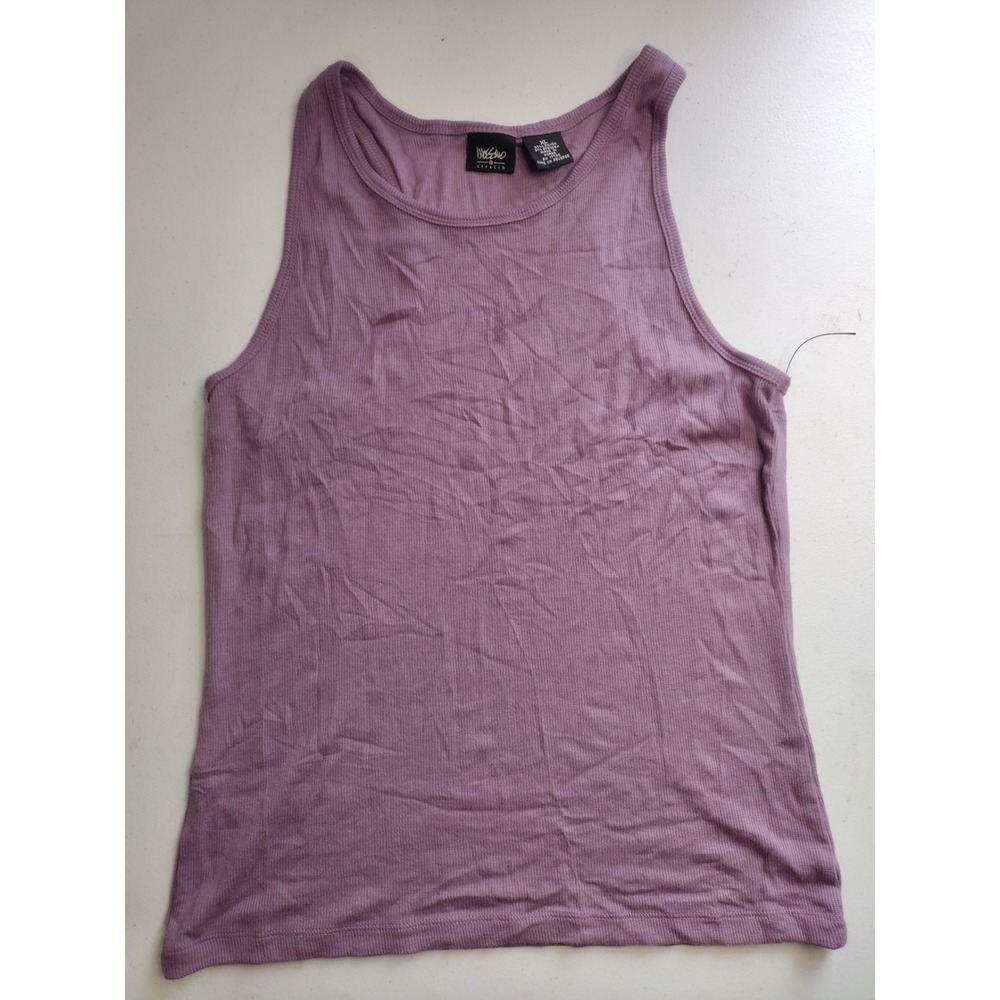 Mossimo‎ Womens XL Purple Ribbed Tank Top Stretch Rayon Blend Sleeveless Basic